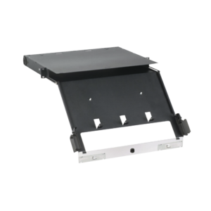 Panel de Distribuci?n de Fibra ?ptica, Acepta 4 Placas FAP o FMP, Bandeja Deslizable e Inclinable Hacia Abajo, Hasta 96 Fibras, Color Negro, 1UR