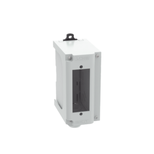 Panel de Parcheo Modular para Fibra ?ptica, de Instalaci?n en Riel DIN Est?ndar de 35 mm (1.38 pulgadas), Acepta Una Placa Acopladora FAP, Color Gris