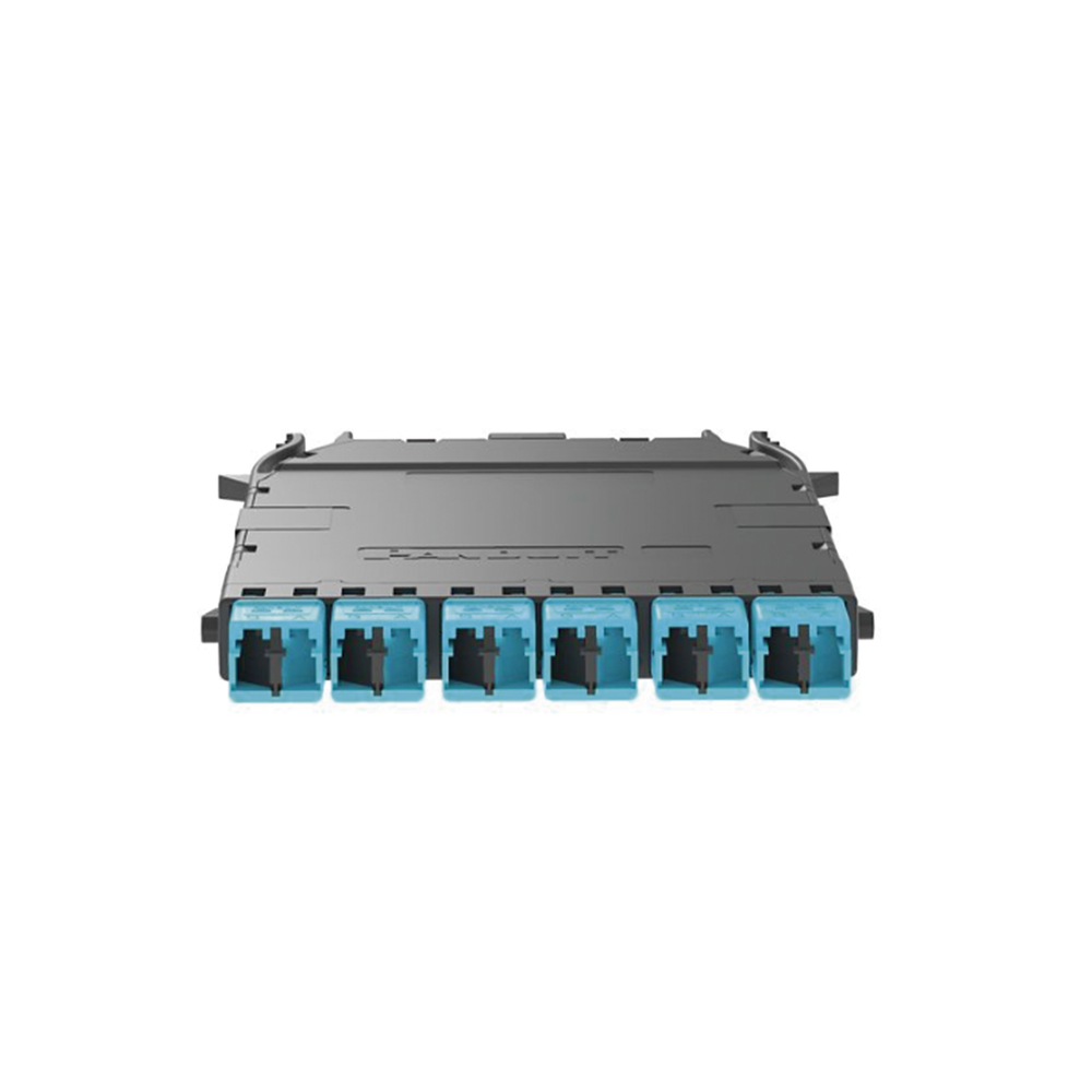 Cassette HD Flex Para 12 Fibras Multimodo OM4, de MPO a 6 Conectores LC Duplex, Color Aqua - Imagen 2