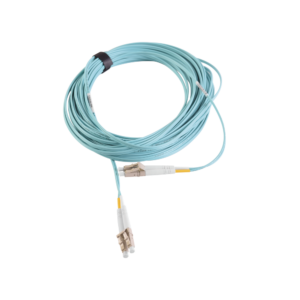 Jumper de Fibra ?ptica Multimodo 50/125 XGLO OM3, LC-LC Duplex, OFNR, Color Aqua, 10 Metros (32.81 Pies)