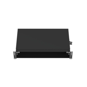 Panel de Distribuci?n de Fibra ?ptica, Acepta 8 Casetes QuickNet o Placas FAP/FMP con Panel CFAPPBL2 (No Incluido), Bandeja Fija, Hasta 192 Fibras, Color Negro, 2UR