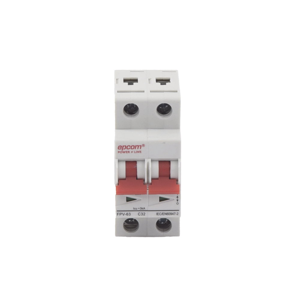 Protección Térmica/ Interruptor 2P, 32A, Corriente Directa 800 Vcc para Aplicación Fotovoltaica Montaje Riel DIN - Imagen 2