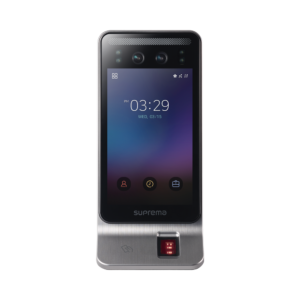 Lector Multi-tecnologia con detector de cubrebocas- Reconocimiento Facial, Huella, Tarjeta Móvil y lector de RFID(125kHz EM & 13.56 Mhz MIFARE)  Compatible con BioStar2,  Uso para Control de Acceso y Asistencia