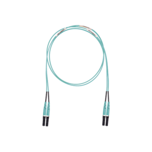 Jumper de Fibra Optica Multimodo 50/125 OM3, LC-LC Duplex, LSZH (Cero Hal?genos), Color Aqua, 10 Metros (32.81 Pies)