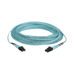Jumper de Fibra Optica Multimodo 50/125 OM3, LC-LC Duplex, OFNR (Riser), Color Aqua, 30 Metros (98.43 Pies)