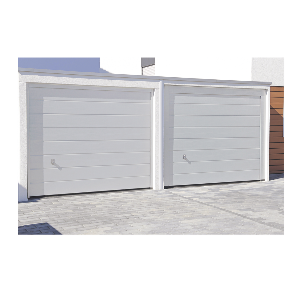 Puerta de Garage de Alta Calidad / Linea Central / Color Blanco 12X8 pies, AISLADA, Estilo Americana.