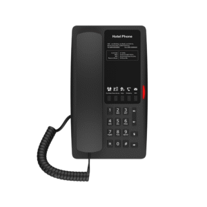 TelǸfono IP Hotelero / 2 L??neas SIP / 5 Teclas Programables / Puerto USB-A de Carga / PoE 802.3af / Ethernet 10/100 / Audio HD Manos Libres