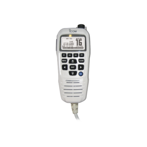 Micr??fono comando color blanco y pantalla en fondo blanco para serie IC-M510, IC-M424G e IC-M605