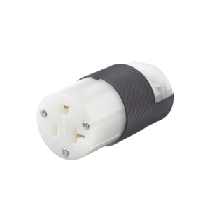 Conector Entrada Recta/ 20 A 125V/ 2 Polos 3 Hilos/ Nema 5-20 R/ Grado Industrial- Comercial / Color Negro-Blanco.