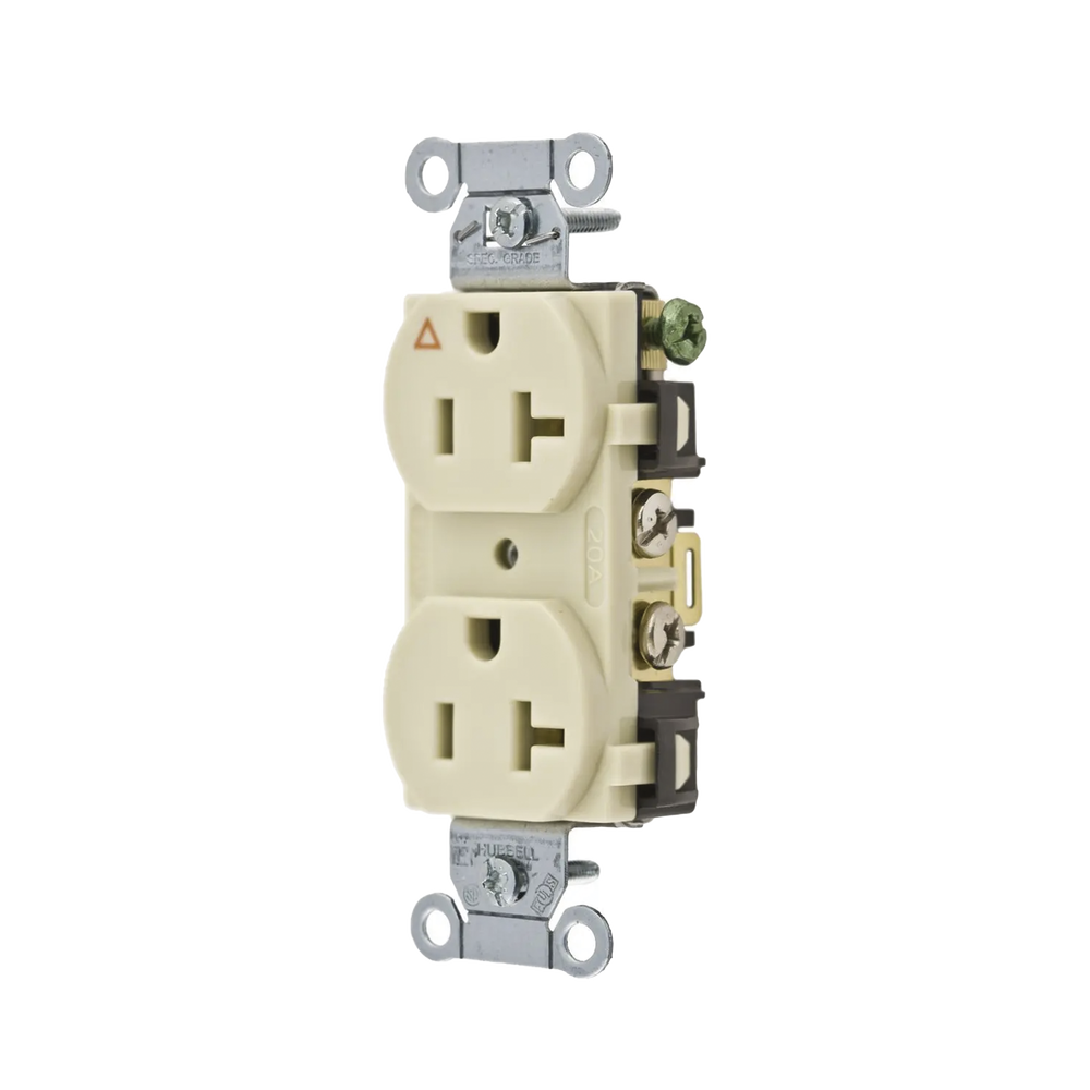 Contacto Dǧplex Conexi??n a Tierra Aislada/ 20 A 125 V/ 2 polos 3 Hilos/ Color Marfil/ Nema 5- 20R/ Grado Comercial.