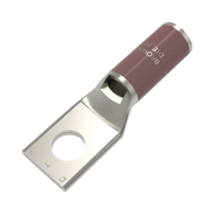 Zapata Terminal de Compresión BURNDY Cañón Corto para Tornillo de 3/8" y Calibre 2 AWG.