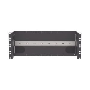 Soporte Industrial Para Instalar Equipos de Montaje en Riel DIN, Para Racks o Gabinetes Estǭndar de 19in, de 4UR, Color Negro