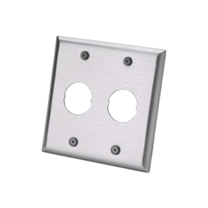 Placa de Pared Doble IndustrialNet?, Para 2 Conectores Industriales, de Acero Inoxidable