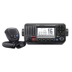 Radio VHF M??vil Marino, Funci??n de cancelaci??n de ruido, GPS interconstruido, Salida de potencia de 10W, Bocina Manual, Elimina Residuos de Agua de la Bocina, IPX7 Sumergible, Color Negro.