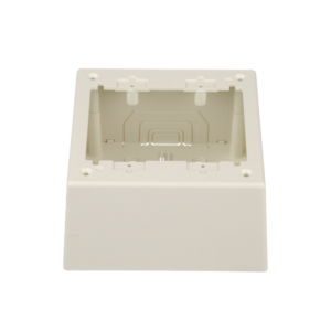 Caja de Pared Superficial Doble, con Divisor Opcional, Uso Universal con Placas de Pared, Color Blanco Mate