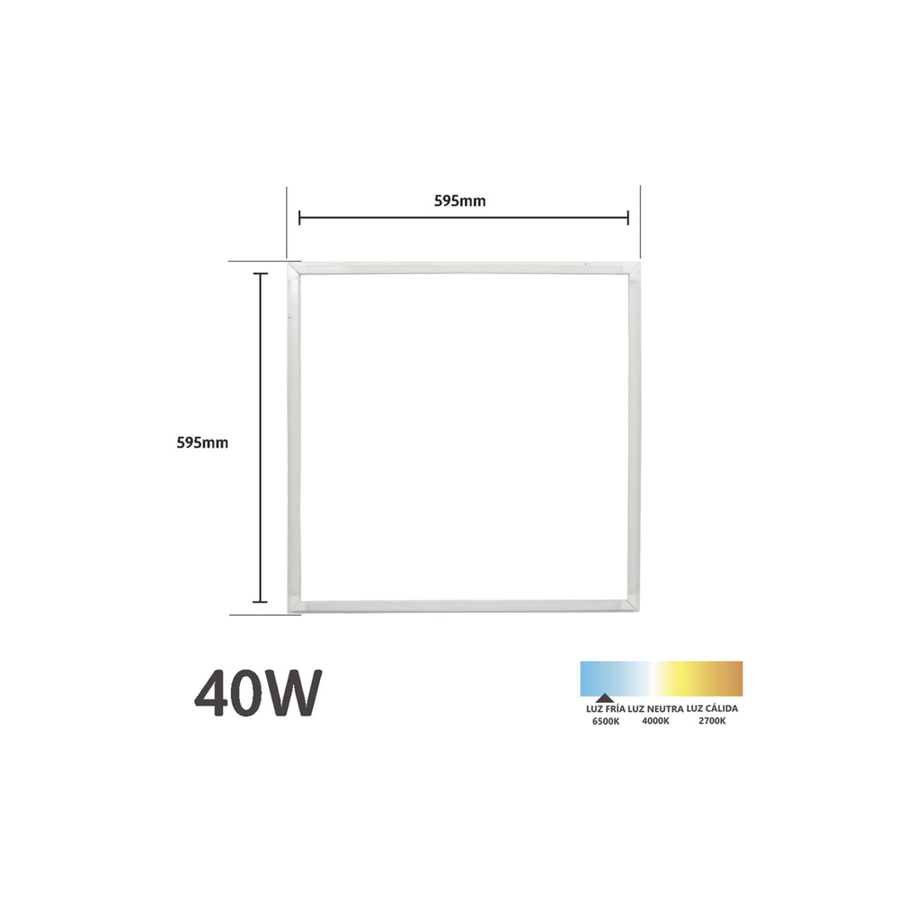 Marco LED Luminoso / 595 x 595 mm / 127 Vca~60Hz / Luz Blanca 6 500 K / 3 000 lm. - Imagen 4
