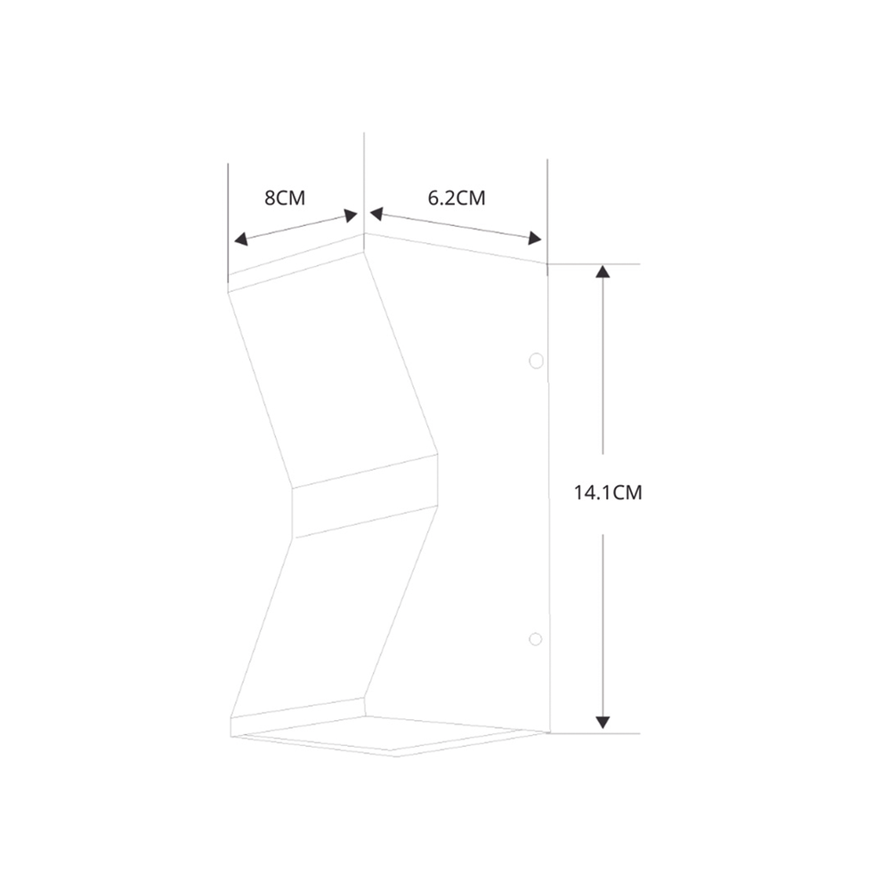 Lámpara Arbotante 6 W 330 lm / Dimensiones 141 x 80 mm / 85 - 265 Vca~ 50/60Hz / Luz Cálida 2 700 K / Uso en exterior IP 54. - Imagen 3