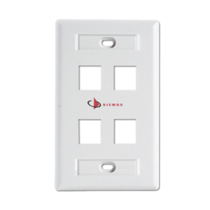 Placa de Pared Keystone de 4 Salidas, Color Blanco, para Jacks Keystone Z-MAX y MAX