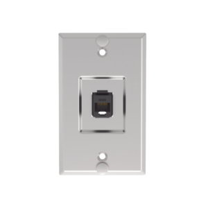 Placa de Pared Telef?nica, Salida de 1 Puerto Keystone, con Jack Cat6 Estilo 110 de Impacto, de Acero Inoxidable