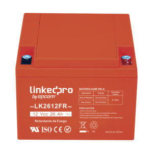 Batería de respaldo 12 V 26 Ah AGM | Certificada UL94-V0 Retardante a la Flama | Especial para Seguridad Electrónica | Vida útil 5 años | Terminales T1