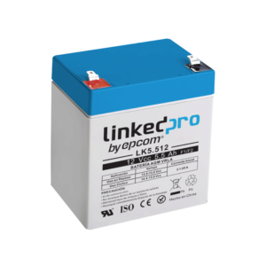 Batería 12 V 5.5 Ah AGM | Certificada UL94-HB Resistencia a la flama básica | Especial para Seguridad Electrónica | Vida útil 5 años | Terminales F1  + Adaptador F2