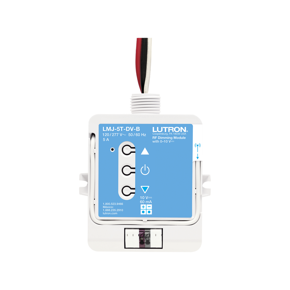 (RadioRA2) Relay control de iluminación 0-10V, carga 5A, 120/277V, compatible con RadioRA2, RA2Select y RR3.