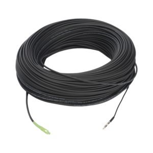 Rollo de Fibra ??ptica Drop Redonda G657A2 Monomodo Simplex de 200 Metros con Conectores SC/APC-SC/APC para Instalaciones AǸreas, Subterrǭneas o a la Intemperie