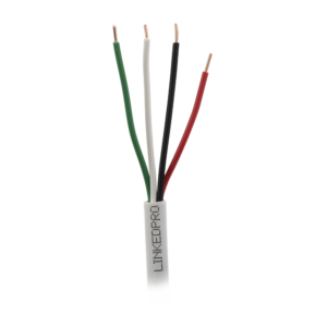 Bobina de Cable 305 Metros (1000 Pies): 4 x 22 AWG, Color Blanco, CM, Para Sistemas de Seguridad y Alarmas