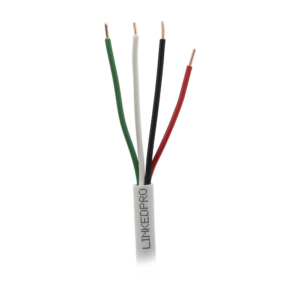 Cable de 305 Metros (1000 Pies): 4 x 18 AWG, Color Blanco, CM, Para Sistemas de Seguridad y Alarmas