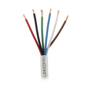 Bobina de Cable 305 Metros (1000 Pies): 6 x 18 AWG, Color Blanco, CMR, Para Sistemas de Seguridad y Alarmas