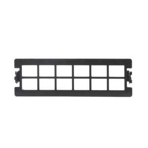 Placa Acopladora Vac?a para Distribuidor de Fibra ?ptica LP-ODF-8024, Acepta 12 Acopladores SC Simplex o 12 Acopladores LC Duplex, Color Negro