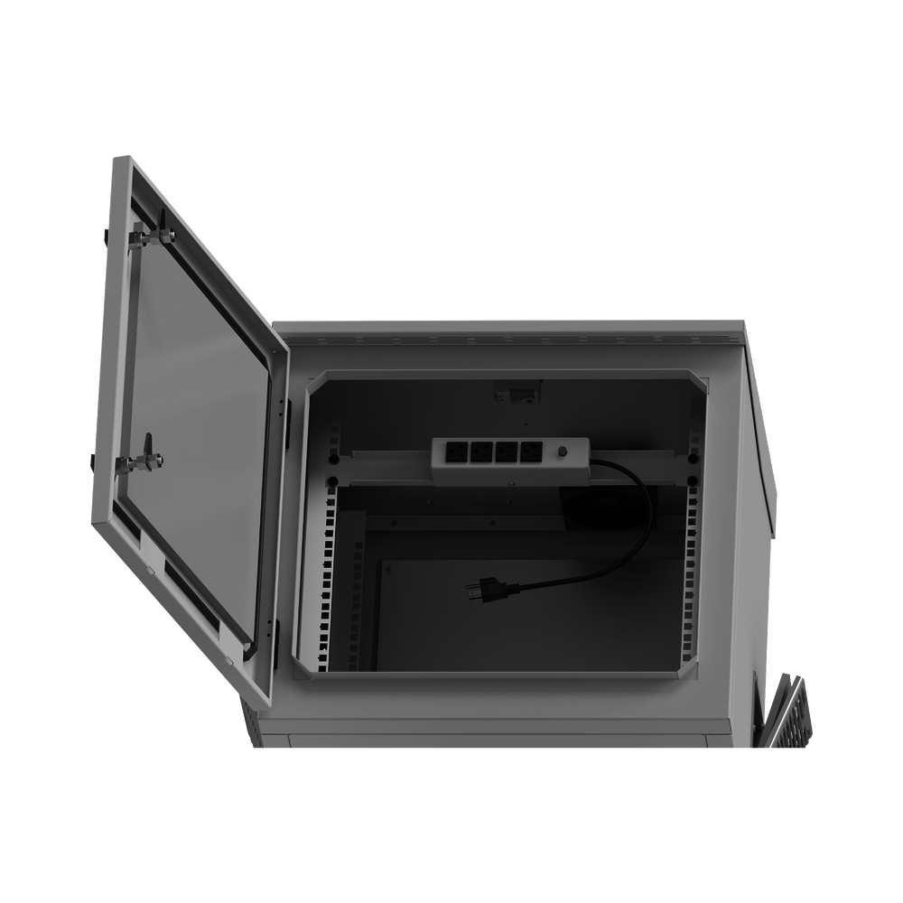 Gabinete de Exterior con Rack de 19" de 9UR con Ventiladores y Termostato, Se env??a el Gabinete armado, (Montaje a poste o torre se vende por separado). - Imagen 6