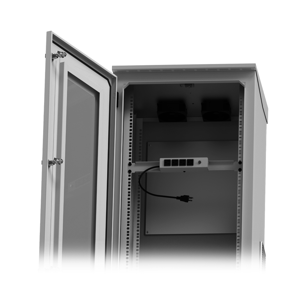Gabinete de Piso para Exterior con Ventiladores y Termostato con Rack de 19" de 16 U + Espacio para Bater??as, Se env??a el Gabinete Armado. - Imagen 6