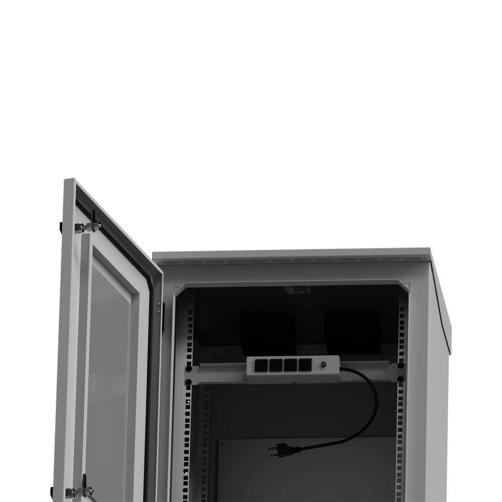 Gabinete de Exterior con Rack de 19" de 24U con Ventiladores y Termostato, Se env??a el Gabinete Armado (Montaje a poste o torre se vende por separado). - Imagen 6