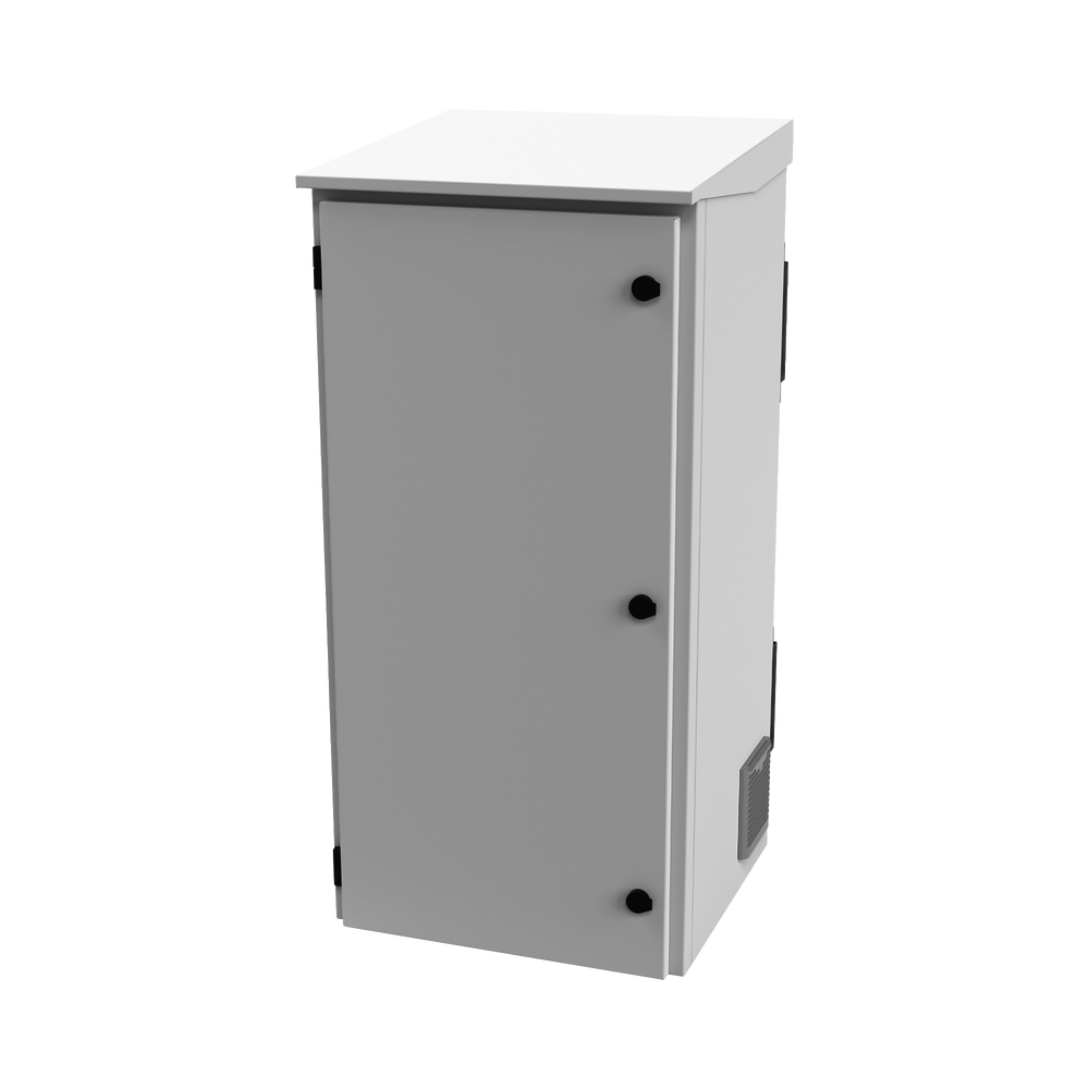Gabinete de Exterior con Rack de 19" de 24U con Ventiladores y Termostato, Se env??a el Gabinete Armado (Montaje a poste o torre se vende por separado).