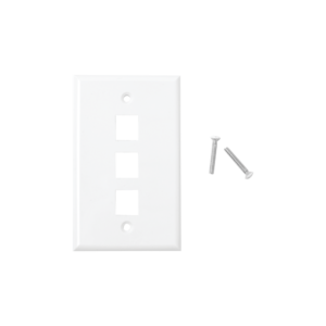 Placa de Pared de 3 Puertos, Keystone, Color Blanco