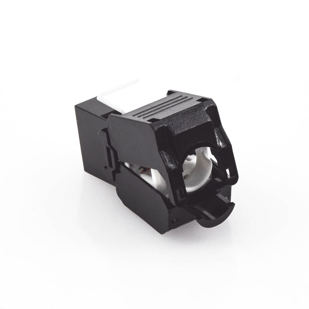 M?dulo Jack Keystone Cat5e (Toolless), con Terminaci?n en ?ngulo 180 - Color Negro, Compatible con Faceplate y Patchpanel Linkedpro - Imagen 2