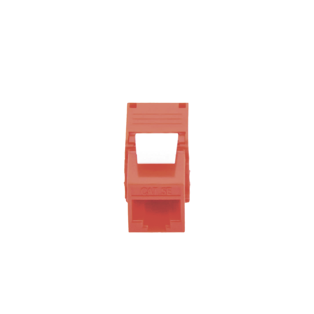 M?dulo Jack Keystone Cat5e (Toolless), con Terminaci?n en ?ngulo 180 - Color Rojo, Compatible con Faceplate y Patchpanel Linkedpro - Imagen 4