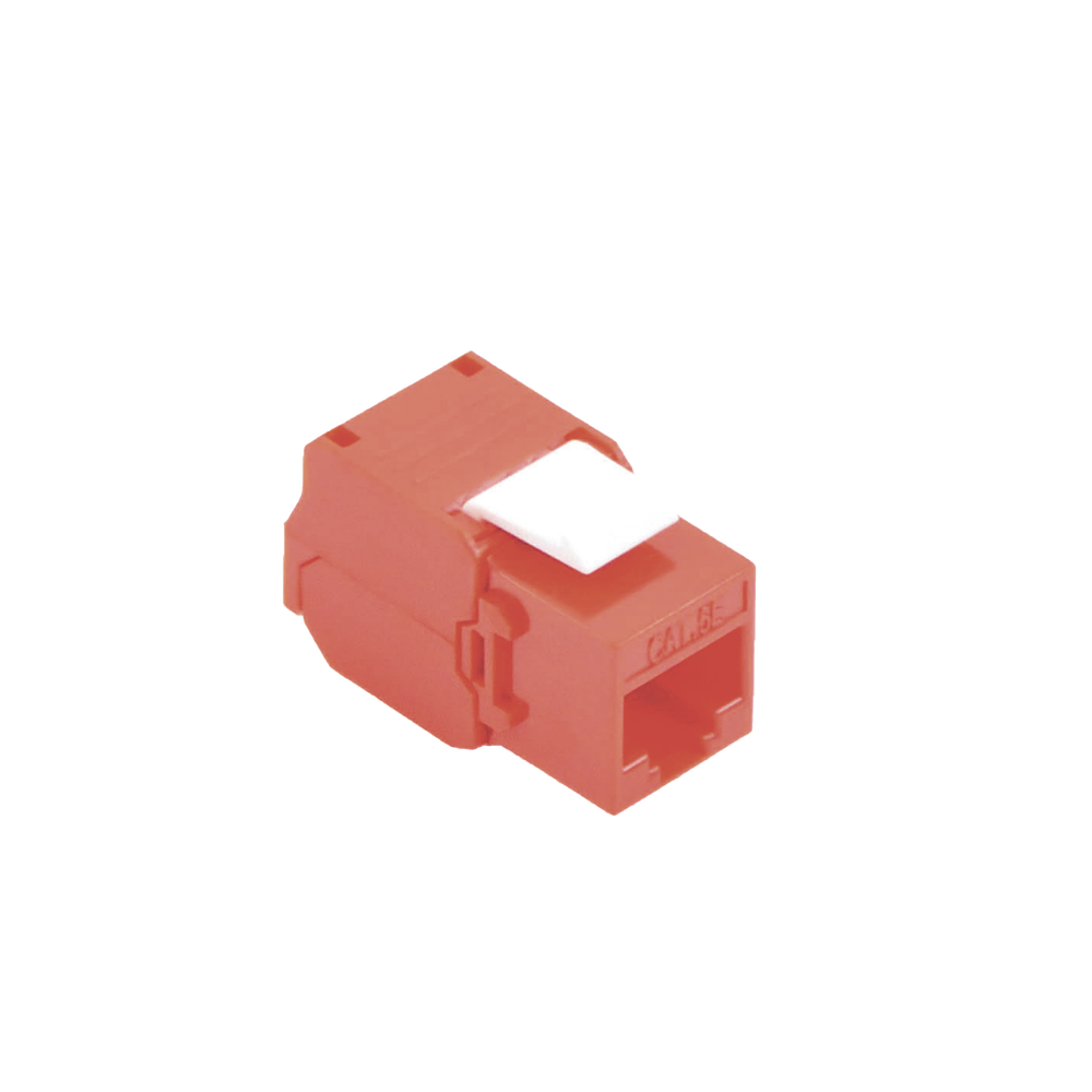 M?dulo Jack Keystone Cat5e (Toolless), con Terminaci?n en ?ngulo 180 - Color Rojo, Compatible con Faceplate y Patchpanel Linkedpro