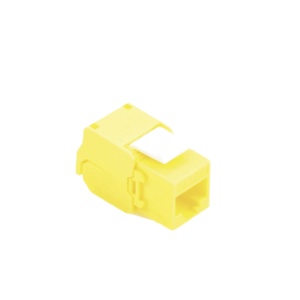 M?dulo Jack Keystone Cat6A (Toolless), con Terminaci?n en ?ngulo 180 - Color Amarillo, Compatible con Faceplate y Patchpanel Linkedpro