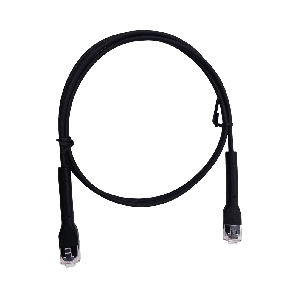 Mini Patch Cord Cat6 Ultra Slim 2 Metros (6.56 Pies) Negro ? Ahorra Espacio sin Organizadores, con Bota Flexible