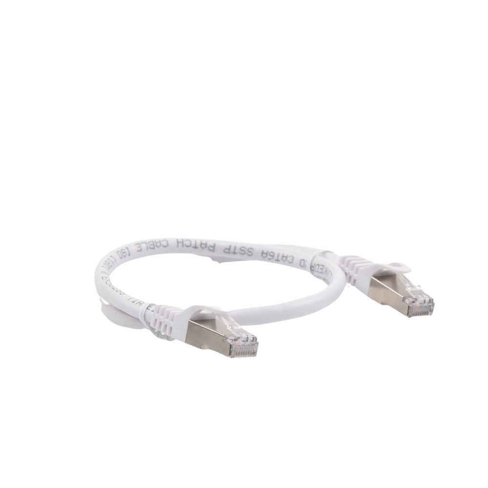 Patch Cord Cat6A 10G Blindado 0.5 Metros (1.64 Pies) Blanco - Imagen 2