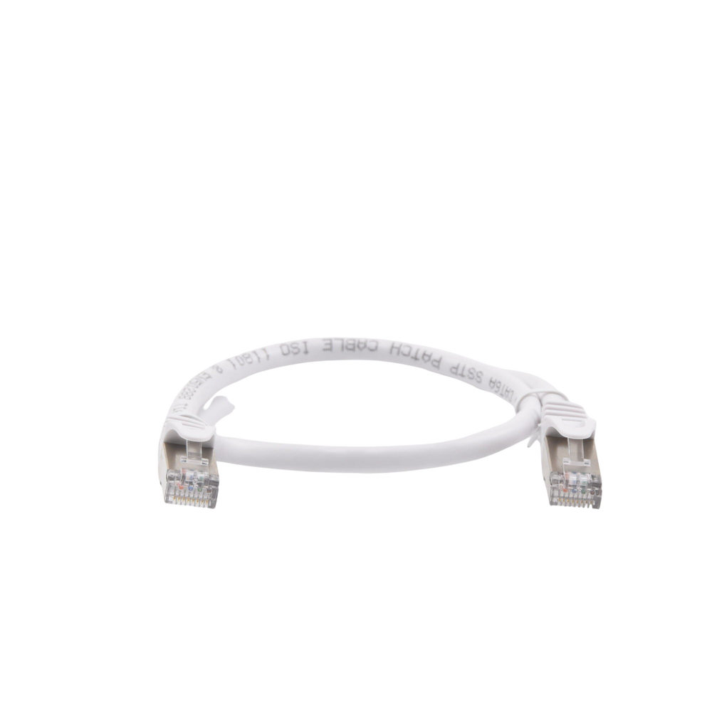 Patch Cord Cat6A 10G Blindado 0.5 Metros (1.64 Pies) Blanco - Imagen 3