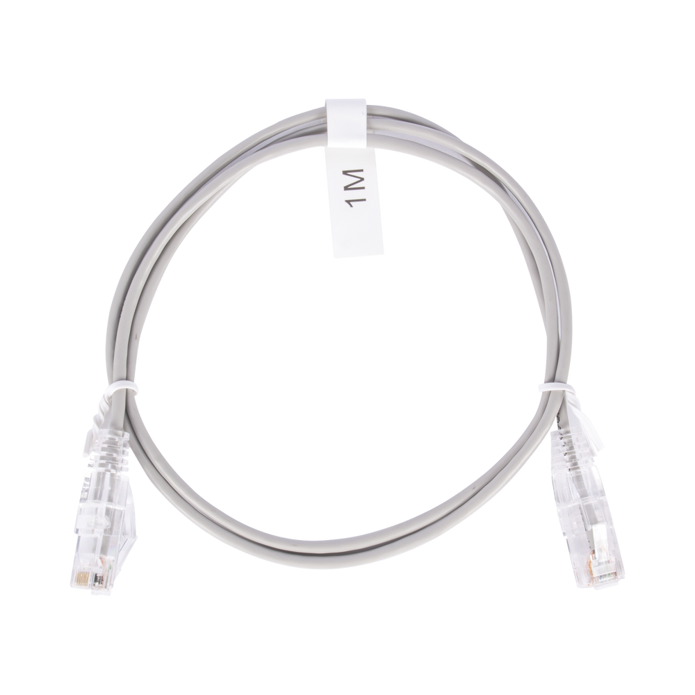 Cable de Parcheo Slim UTP Cat6 - 1 Metro (3.28 Pies), Gris, Di?metro Reducido (28 AWG) - Imagen 2