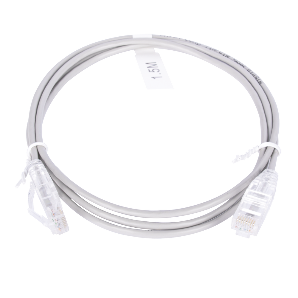 Cable de Parcheo Slim UTP Cat6 - 1.5 Metros (4.92 Pies) Gris Di?metro Reducido (28 AWG) - Imagen 2