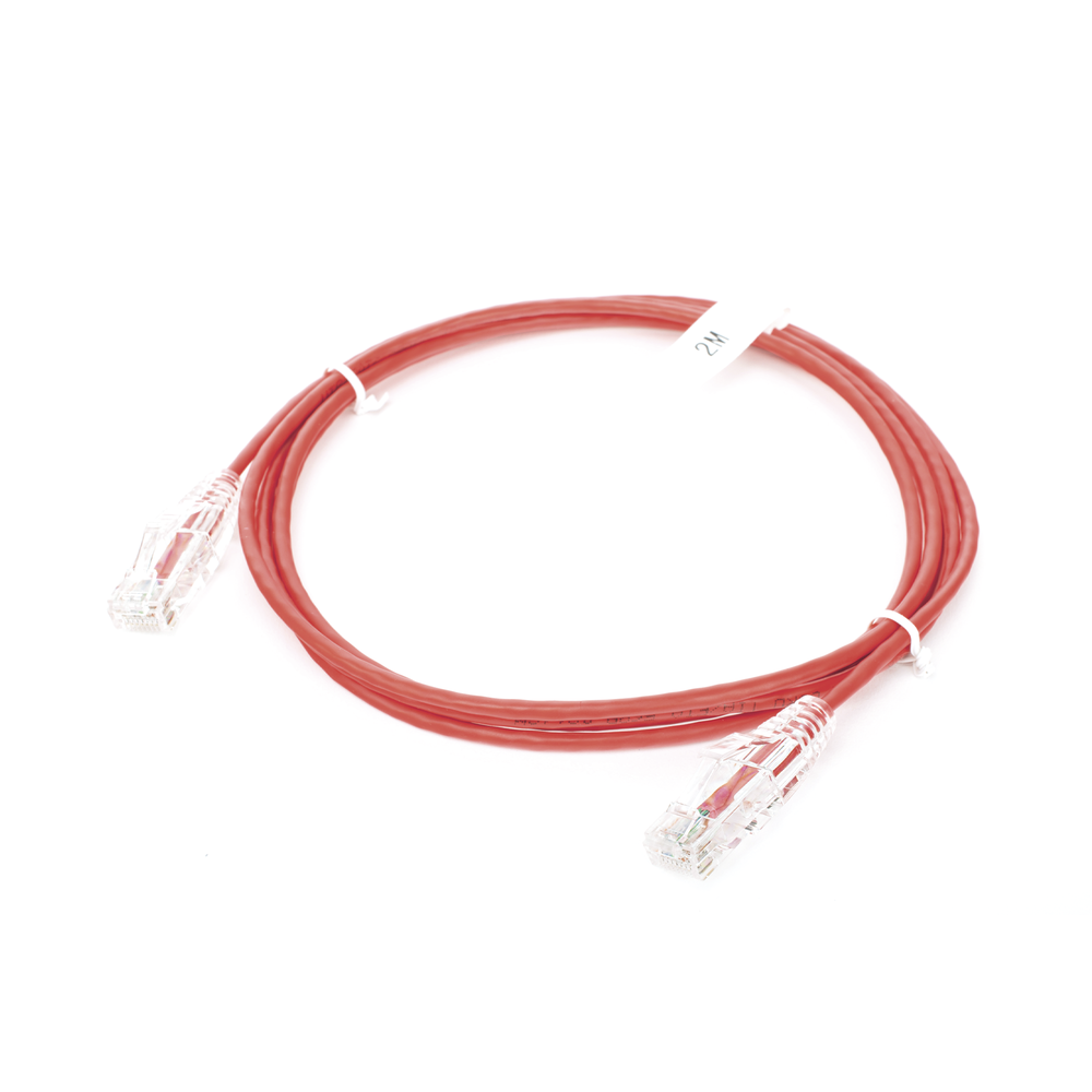 Cable de Parcheo Slim UTP Cat6 - 2 Metros (6.56 Pies) Rojo Di?metro Reducido (28 AWG) - Imagen 4