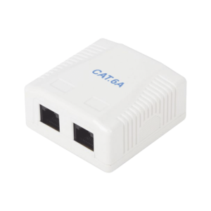 Caja de Pared con 2 Puertos, Incluye 2 Jacks UTP Cat6A