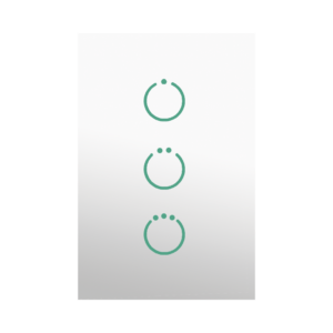 (ZWAVE) Interruptor On/Off panel táctil touch inalámbrico Zwave Plus 3 botones. Compatible con Hubitat HC8, Álula  M2M, otro