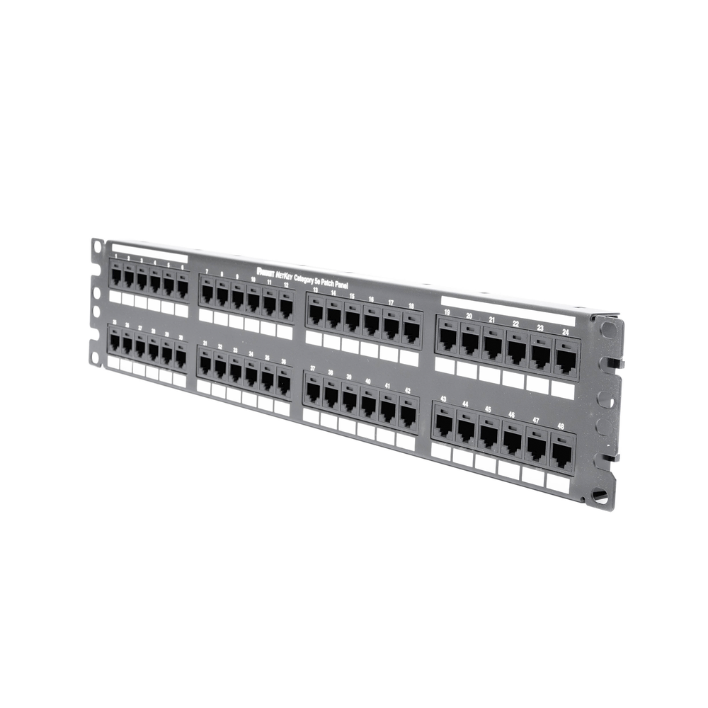 Panel de Parcheo de Impacto 110, Plano, Categor?a 5e, de 48 Puertos, 2UR - Imagen 2