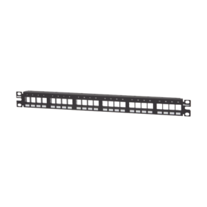 Panel de Parcheo Modular Keystone (Sin Conectores), Numerado y Espacio para Etiquetas, de 24 Puertos, 1UR